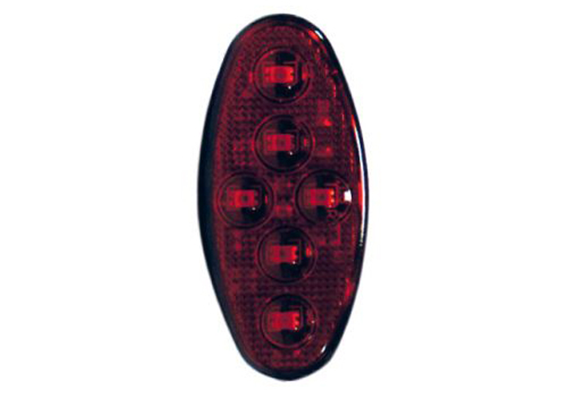 Red oval LED strobe light